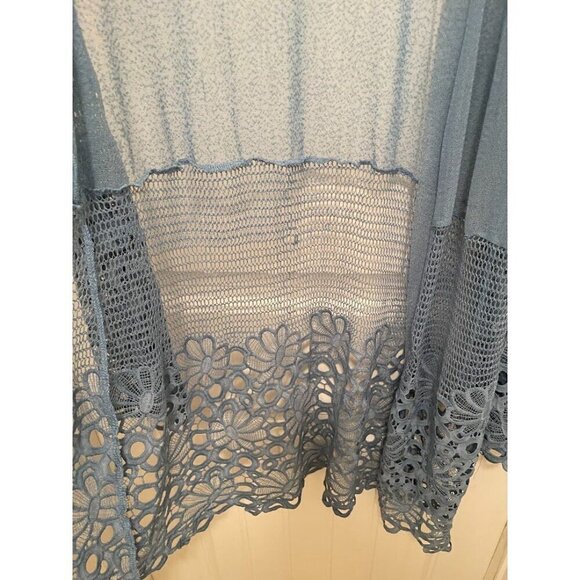 Forgotten Grace Lace Cardigan OPEN WOMEN'S 2X Blue - Picture 6 of 12